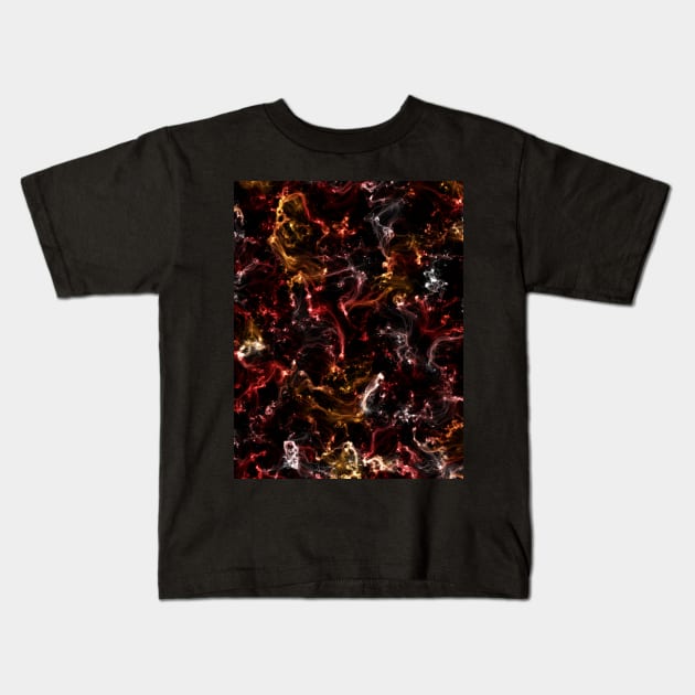 Red and gold nebula Kids T-Shirt by Nerdiant